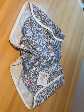 Nike Grey Doodle Print Shorts with Pink‎ Swoosh
